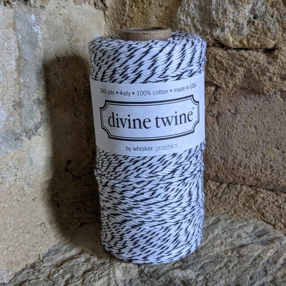 DIVINE TWINE I Black and White Bakers Twine